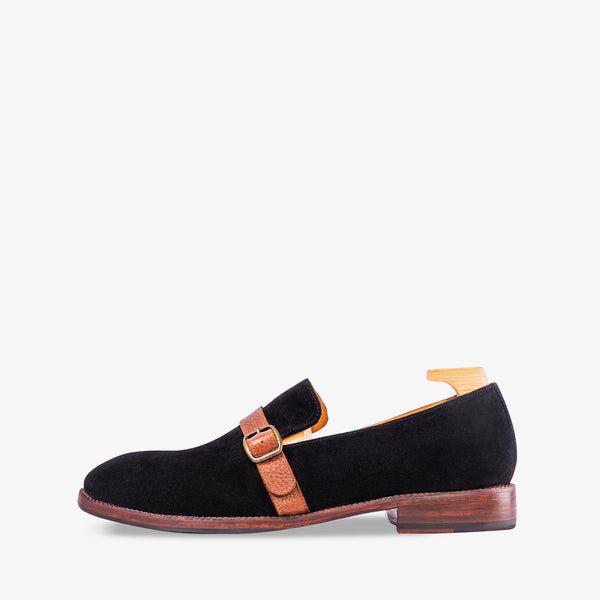 Chatham Black Suede Slip Ons