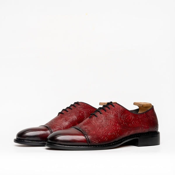 Hamilton Floral Burgundy Oxfords