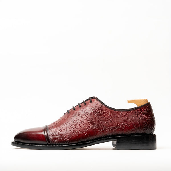 Hamilton Floral Burgundy Oxfords