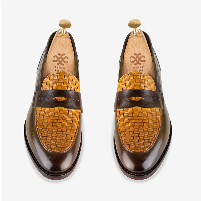 Abbey Woven Vamp Olive-Mustard