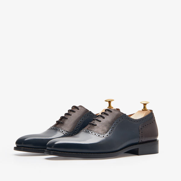Peck Ham Blue & Brown Oxford Shoes