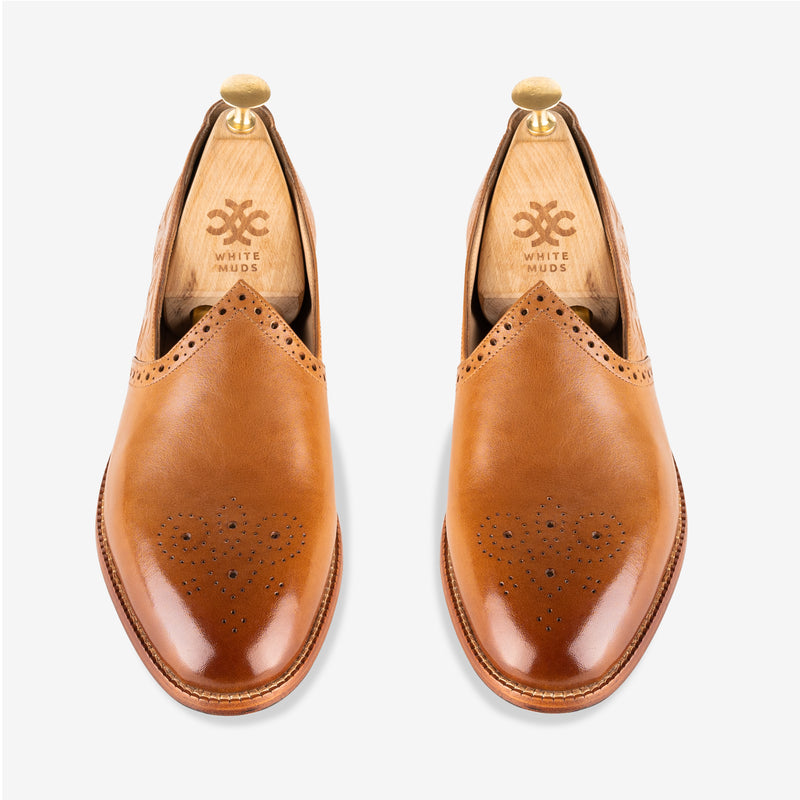 Sikar Semi Floral Tan Jutties